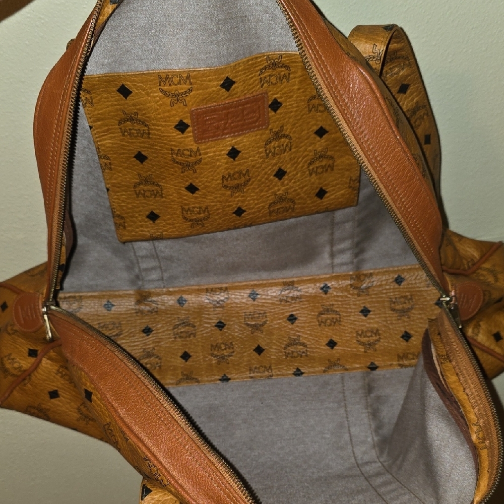 MCM Cognac Monogram Travel Bag# - Picture 12 of 14